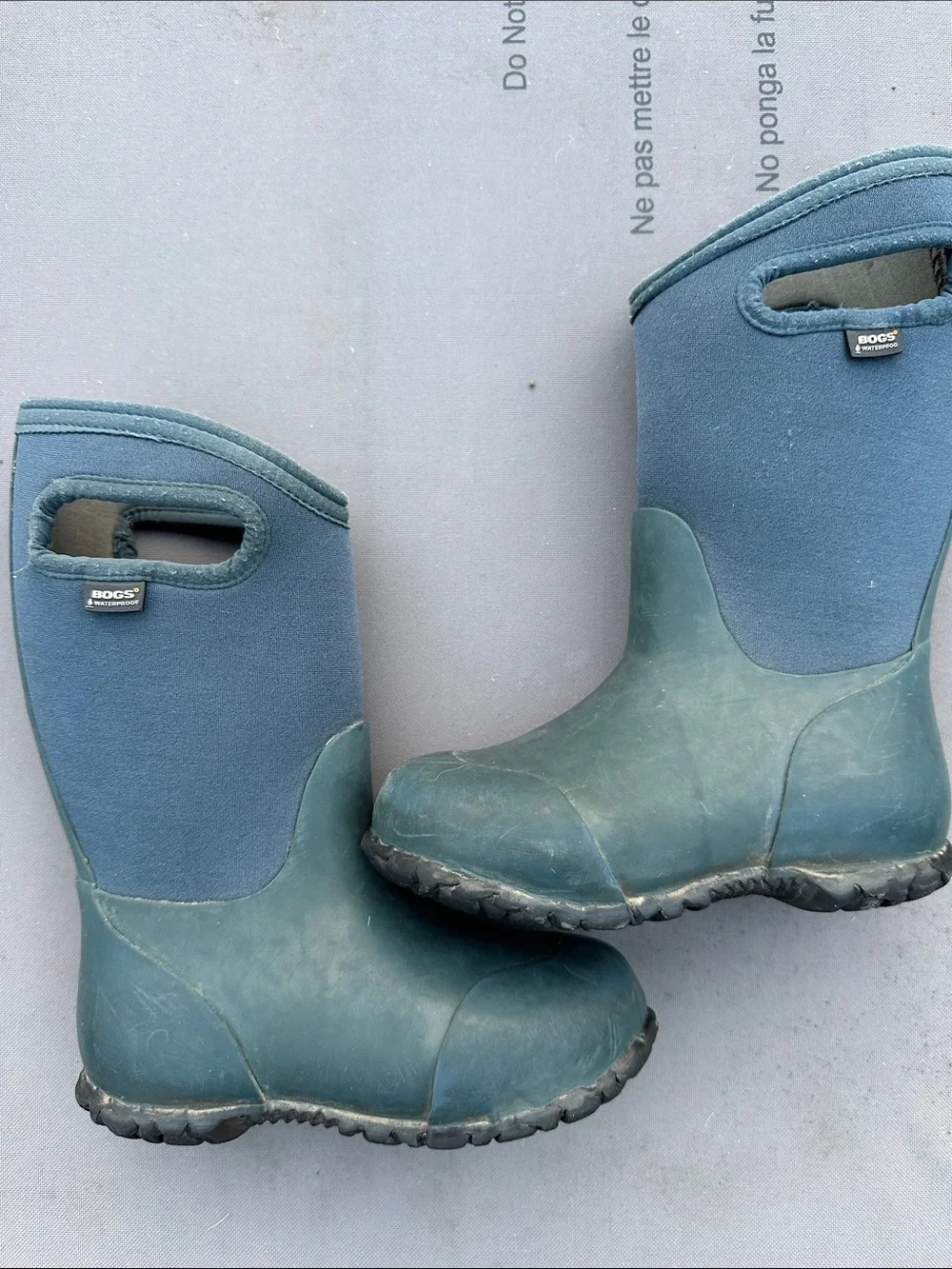 Bogs Green & Navy Kids Waterproof Boots